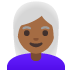 woman, medium-dark skin tone, white hair